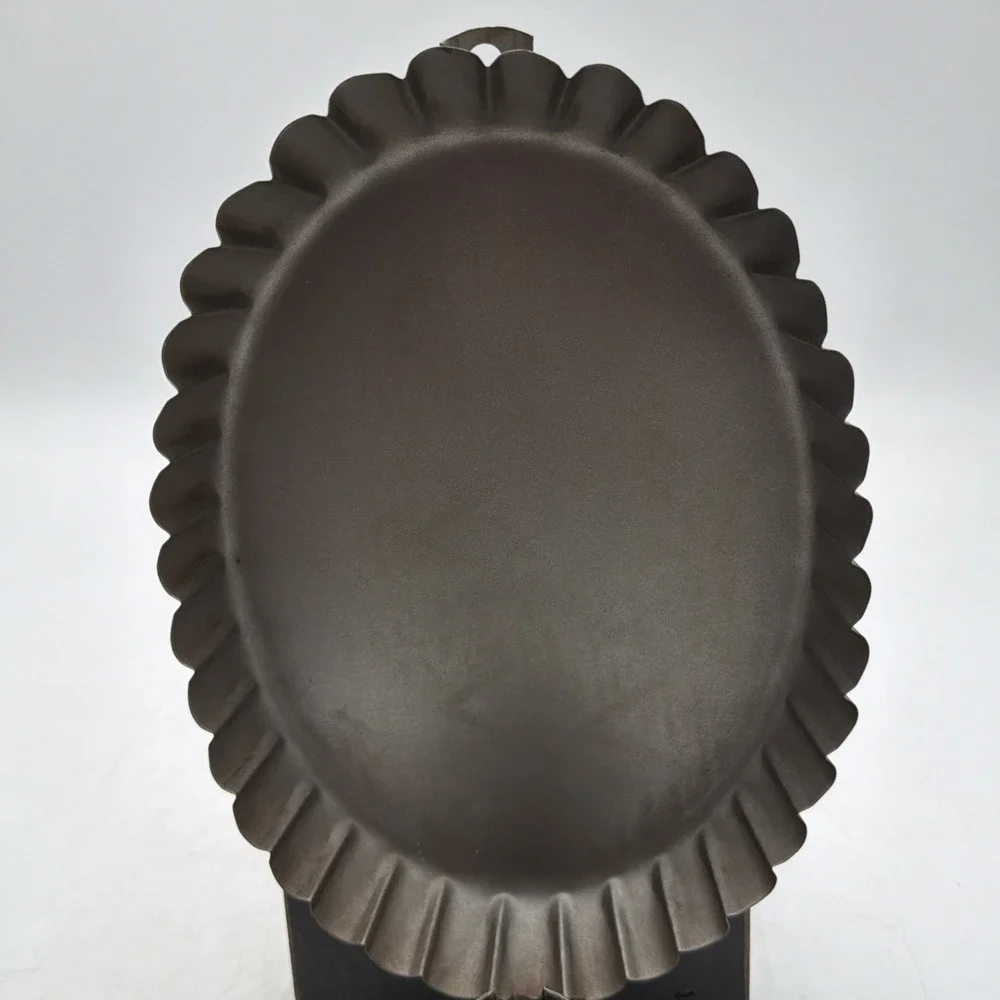 Vintage Tin Oval Reflector Crimped Wall Sconce Candle Holder Prim Folk Decor